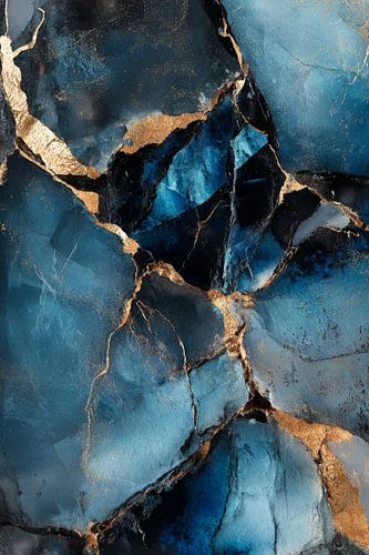 Agate bleue avec des inclusions dorées