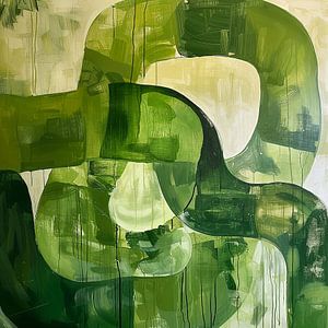Abstrakte Grüne Formen - Moderne Kunst