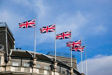Union Jack vlaggen Londen van Jolien Kramer