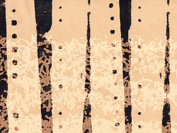 Moderne abstracte kunst. Patronen en vormen in warme neutrale kleuren. van Dina Dankers