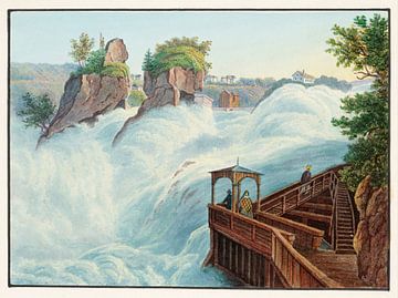 Uitzicht op de Rijnwatervallen, genomen door Fichetz, Johann Ludwig Bleuler
