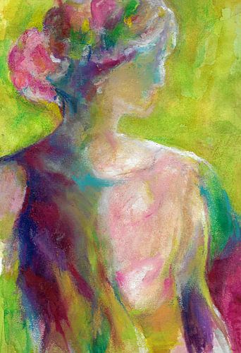 Portrait romantique d'une femme. Aquarelle peinte à la main