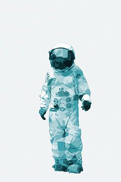Spaceman AstronOut (gebroken wit en blauw) van Gig-Pic by Sander van den Berg