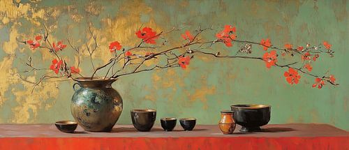 bloemen stilleven | Patina Vase Blooms