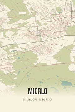 Vintage landkaart van Mierlo (Noord-Brabant) van MijnStadsPoster
