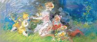 Jules Chéret - Vrouwen en kinderen verzamelen bloemen van Peter Balan thumbnail