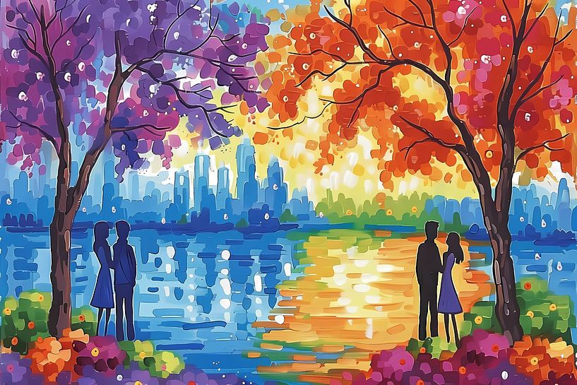 Les amants endormis au clair de lune ( mots) par Art & Soul Creations