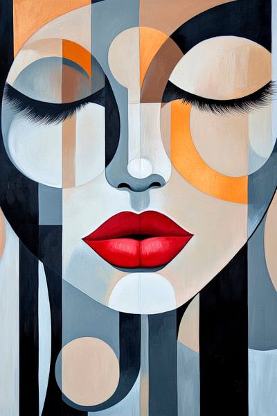 Face of silence - Play of colours Artful dream - Geome by Poster Art Shop