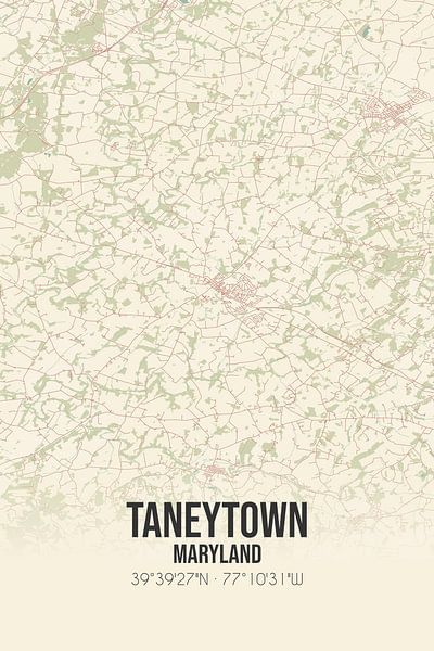Vintage map of Taneytown (Maryland), USA. by Prints of Place