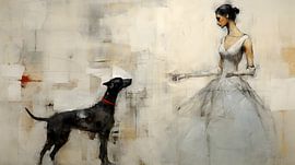Dame mit Hund von Heike Hultsch
