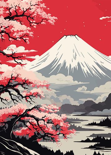 Abstrakte Ukiyo Japanische Malerei