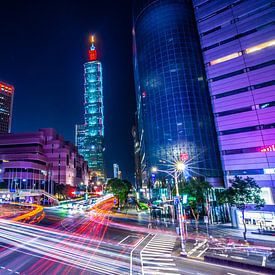 Taipeh Lighttrails von Michel van Rossum