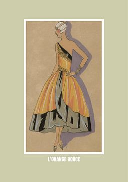 L'orange Douce - Art Deco Fashion Print by NOONY