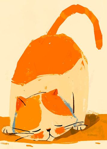 Schattige kat schrobben