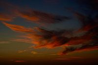 colourful sunset over ocean france