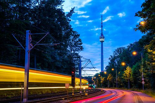 Duitsland, Stuttgart stad televisietoren en magische lichten van adventure-photos