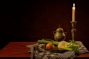 Still life: A plate of vegetables by Carola Schellekens