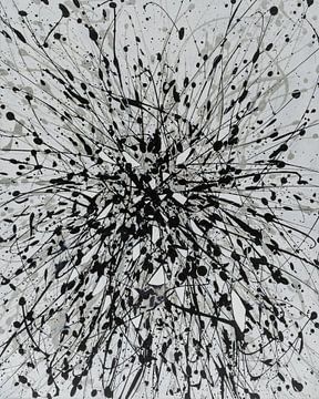 Monochrom - Inspiration Jackson Pollock von Hannie Kassenaar
