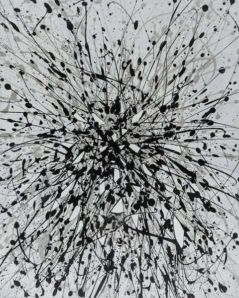 Monochrome - Inspiration Jackson Pollock by Hannie Kassenaar