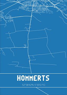 Blauwdruk | Landkaart | Hommerts (Fryslan) van Rezona