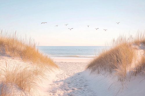 Chemin de sable vers la mer