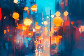 Nocturnal city lights - Impressionistic by Poster Art Shop