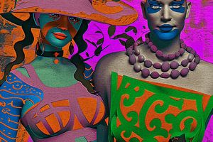 Popart-Porträts-Power-Paare