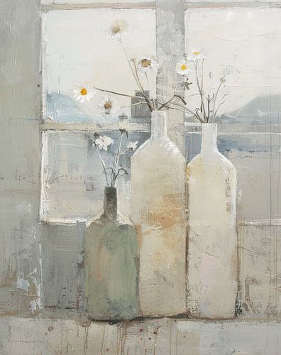 Stilleven in Japandi stijl, zachte kleurtinten