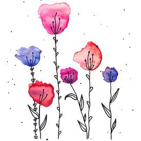 Tulipes à l'aquarelle sur Ms Sanderz