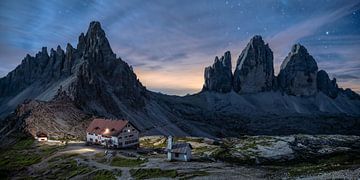 Zomernacht met uitzicht op de Three Peaks van Achim Thomae Photography