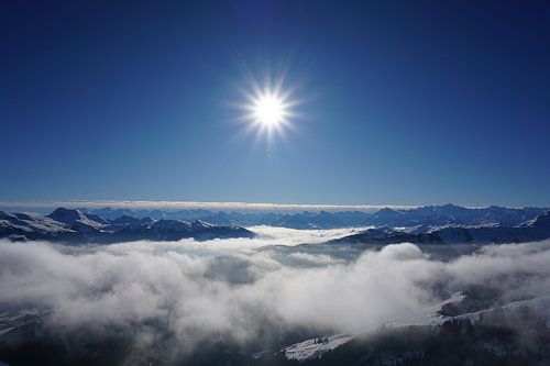 Blick von den Kitzbüheler Alpen nach Westen (Tirol, Österreich)
