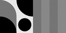 Modernes minimalistisches geometrisches Kunstwerk mit Kreisen und Quadraten 8 von Dina Dankers