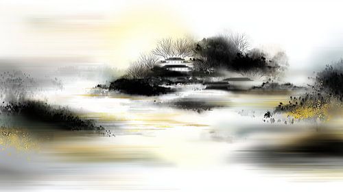 Temple dans le brouillard