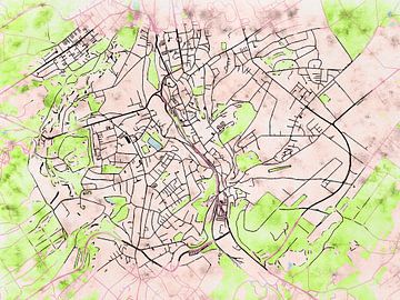 Kaart van Stolberg (Rheinland) in de stijl 'Soothing Spring' van Maporia