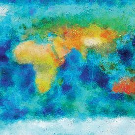 Impressionist world map by Frans Blok