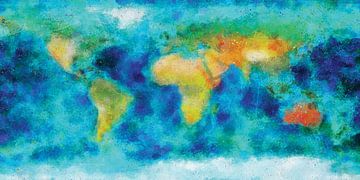 Impressionistische wereldkaart