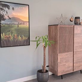 Kundenfoto: Sonnenaufgang auf dem Vulkan in Bali von Danny Bastiaanse, auf Leinwand