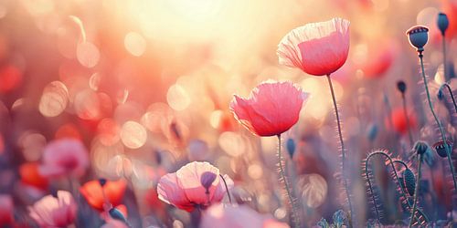 Klaprozen in het zonlicht