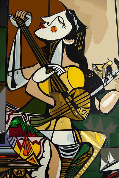 Abstrakter Musiker in dynamischen Farben von Imperial Art House