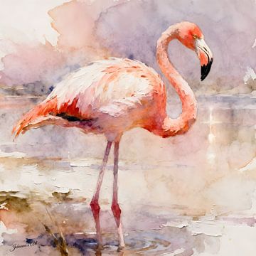 Die schönsten Vögel der Welt - Chilenischer Flamingo von Johannas Art Creations