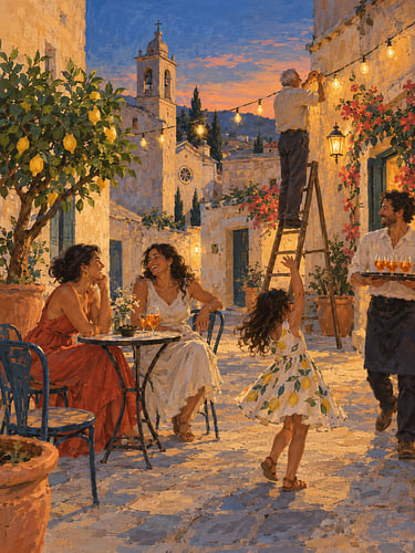 An aperitif evening in a Sicilian alleyway