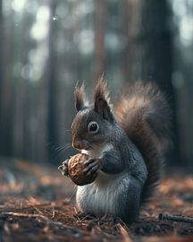 Schattig eekhoornbos