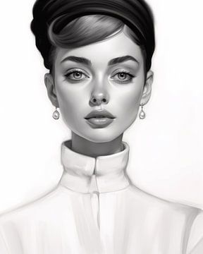 Portrait in black and white with a stylish, classic look by Carla Van Iersel