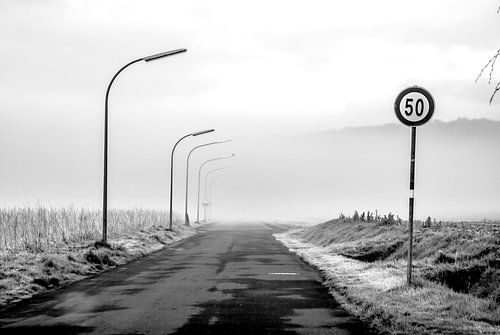 Mistige weg