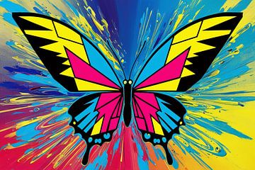 Kleurrijke geometrische vlinder kunst van Art & Soul Creations