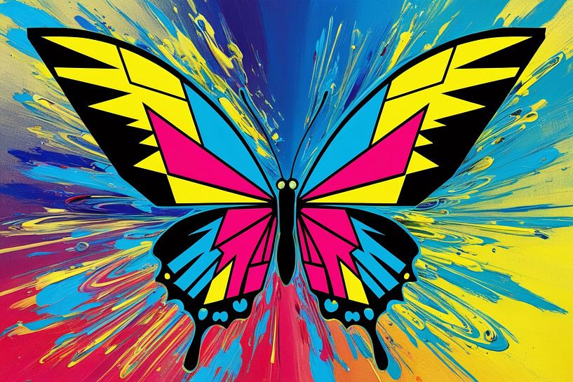 Colourful geometric butterfly art by Art & Soul Creations