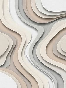 Abstracte organische golven in serene linnen- en zandtinten