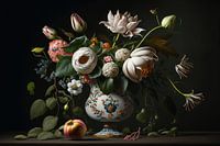 Flowers as still life with vase digital