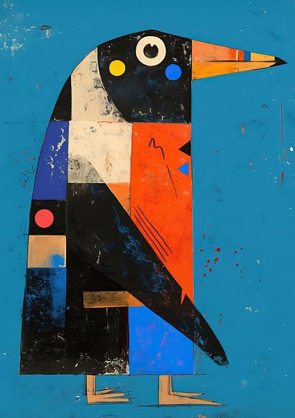 Penguin | Penguin with Cheerful Colour Areas by ARTEO Paintings