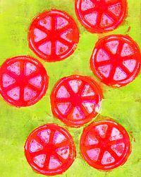 Roze grapefruit schijfjes